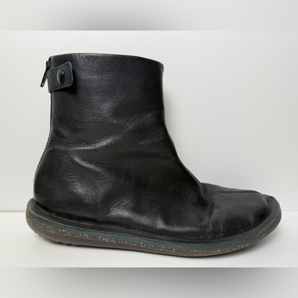 Camper Beetle Black Leather Ankle Zip Up Boots Size 39 - Picture 5 of 10